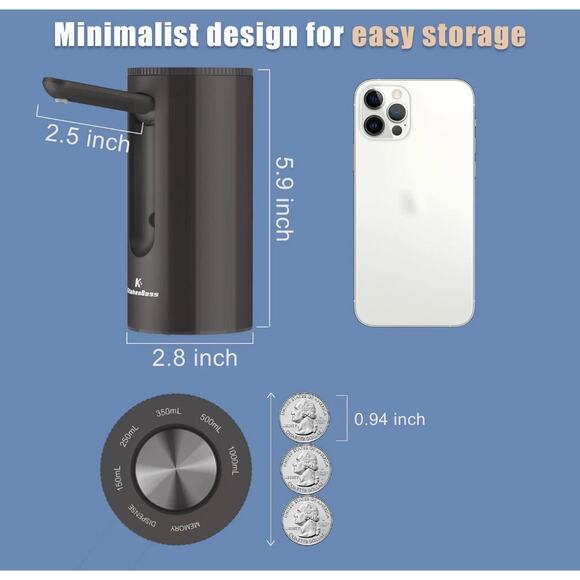 Universal Water-Bottle Pump Dispenser 5-Gallon: Foldable Automatic FAST SHIPPING - Picture 7 of 12